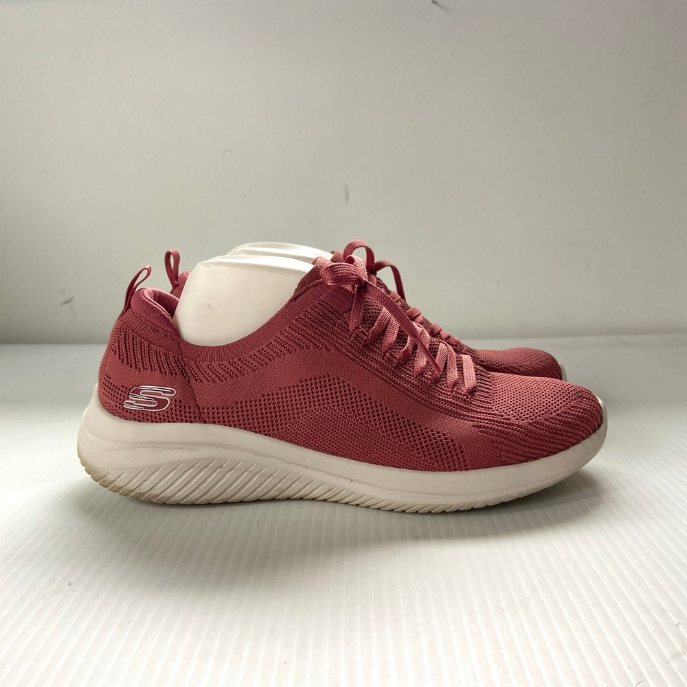 Skechers Ultra Flex 3.0 Lace Up Low Top Sneakers Big Plan Rust Rose Womens 11